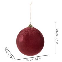 položky Velká červená vánoční ozdoba s imitací sametu, 20 cm, 3 kusy