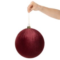 položky Velká červená sametová vánoční ozdoba na zavěšení, 25 cm, 2 kusy