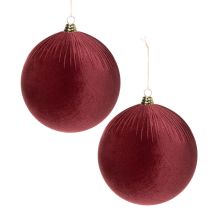 položky Velká červená sametová vánoční ozdoba na zavěšení, 25 cm, 2 kusy