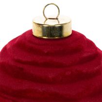 položky Vánoční ozdoba, sametový povrch, červená, 8 cm, 12 kusů