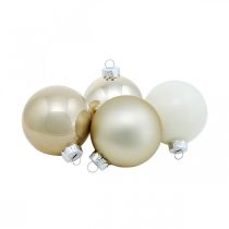 Vánoční koule, ozdoby na stromeček, skleněná koule bílá / perleť V6,5cm Ø6cm pravé sklo 24ks
