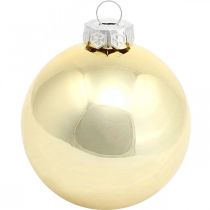 Stromeček, vánoční ozdoby, vánoční koule zlatá V8,5cm Ø7,5cm pravé sklo 12ks