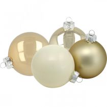 položky Vánoční koule, ozdoby na stromeček, skleněné koule bílá / perleť V8,5cm Ø7,5cm pravé sklo 12ks