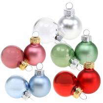 položky Mini vánoční koule matné / lesklé různé Ø2,5cm 24ks různých barev