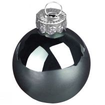 položky Vánoční koule skleněné koule na stromeček zelená šedá 4cm 24 ks