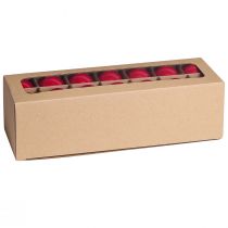 položky Skleněné vánoční ozdoby/ozdoby na stromeček v červené barvě, Ø4cm, 24 kusů