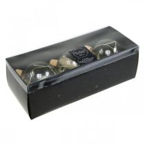 položky Vánoční koule skleněná dekorační koule plněná sušenými květinami Ø8cm 3ks