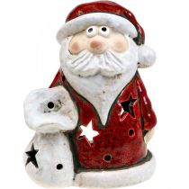 Santa Claus dekorační svícen na čajovou svíčku Vánoční H15cm