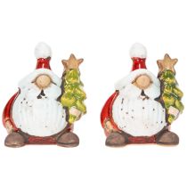 položky Figurka Santa Clause s vánoční ozdobou, 7 cm, 2 kusy