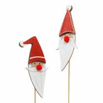 položky Dřevěné špendlíky Santa Claus s kovovou pružinou červená, bílá, přírodní 12 / 13cm L36 / 36,5cm 12ks