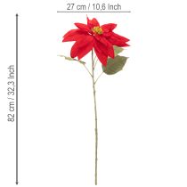 položky Umělá vánoční hvězda červená dekorace s jedním stonkem 82 cm