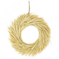 Přírodní věnec, pšeničný věnec, pšeničný věnec, obilný věnec 30cm