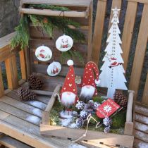Dřevěná dekorace trpaslík Vánoční trpaslík V26/30cm 2ks