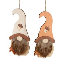 položky Přívěsek Gnome dřevěný dekorativní podzimní trpaslík 21×10,5cm 4ks
