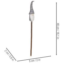položky Dekorativní figurka trpaslíka s pruhovaným kloboukem na dřevěné tyčce, 46 cm, 6 dílků