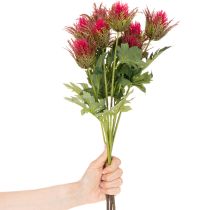 položky Umělá větvička červeného bodláku na dekoraci, 67 cm, 3 kusy