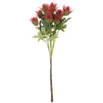 položky Umělá větvička červeného bodláku na dekoraci, 67 cm, 3 kusy