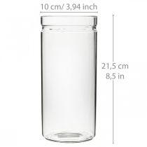 Váza na květiny, skleněný válec, skleněná váza kulatá Ø10cm V21,5cm