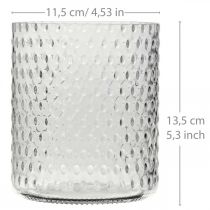 položky Skleněná lucerna, váza na květiny, kulatá skleněná váza Ø11,5cm H13,5cm
