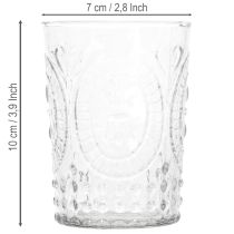 položky Skleněná lucerna na hurikán, svícen, držák na čajové svíčky, sklo Ø7,5 cm V10 cm