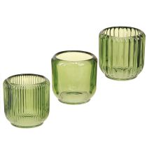 položky Lucerna Skleněný svícen na čajovou svíčku Retro Green 8cm 6 ks