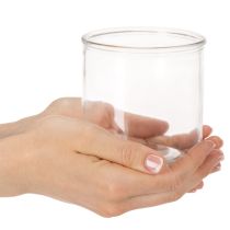 položky Skleněná válcová váza, průhledná, univerzální, 10 cm, 3 kusy