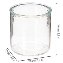 položky Skleněná válcová váza, průhledná, univerzální, 10 cm, 3 kusy