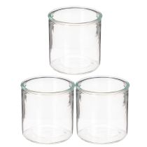 položky Skleněná válcová váza, průhledná, univerzální, 10 cm, 3 kusy