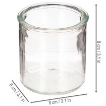 položky Kulatý skleněný votivní svícen, čiré sklo, 8 cm, 3 kusy
