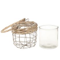 položky Lucerna závěsná dekorace kovová skleněná vrba Ø13cm V12cm 2ks