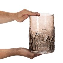 položky Skleněné svíčky na čajové svíčky domečky na dekoraci stolu 23 cm