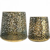 položky Světlo větru zlatá Ø14/20,5cm H14,5/19,5cm sada 2 kusů