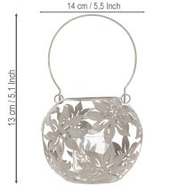 položky Kovová závěsná dekorace na větrné světlo, lucerna šedá, Ø14cm V13cm