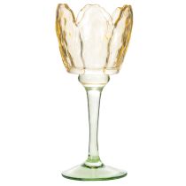 položky Stojan na čajovou svíčku Tulipán, květinový motiv, dekorace pro romantickou atmosféru a elegantní atmosféru, 20 cm