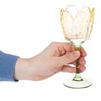 položky Stojan na čajovou svíčku Tulipán, květinový motiv, dekorace pro romantickou atmosféru a elegantní atmosféru, 20 cm