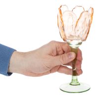 položky Skleněný svícen na čajovou svíčku ve tvaru tulipánu, vintage styl, romantická bytová dekorace, 20 cm