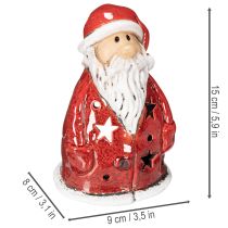 položky Dekorativní figurka Santa Clause jako svíčka na čajové svíčky s hvězdami, dekorace na stůl, 15 cm