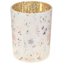 položky Skleněný svícen na čajové svíčky s motivem motýla pro útulné chvíle bydlení, 12,5 cm, 2 kusy