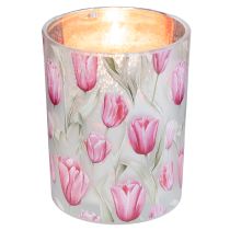 položky Elegantní lucerna s motivem tulipánů pro jarní dekoraci, 12,5 cm, 2 kusy.