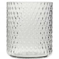 položky Skleněná lucerna, váza na květiny, kulatá skleněná váza Ø11,5cm H13,5cm