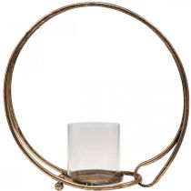 položky Lucerna kovový svícen zlaté sklo Ø33cm