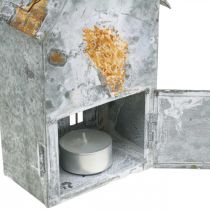 položky Kovový domeček s lucernou shabby chic praný bílý, rez H20cm