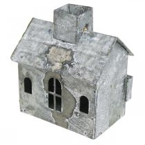 položky Kovový domeček s lucernou shabby chic umytá bílá, rez H11cm