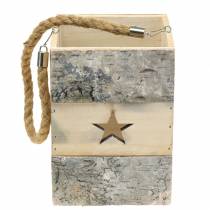 položky Lucerna z březového dřeva s rukojetí 14,5 cm x 14,5 cm V20 cm