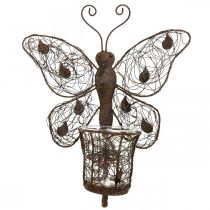 Lucerna kovová nástěnná dekorace motýlek rez dekorace 36,5cm