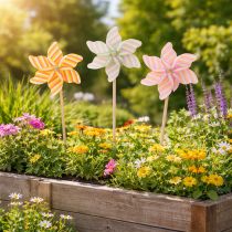 položky Zahradní kůl na větrný mlýn, atraktivní dekorace na terasu, zahradu a balkon, 47 cm, 3 kusy