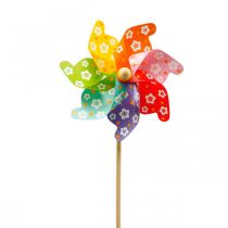 Zahradní kůl Větrný mlýn Větrník Zahradní dekorace Barevná Ø31cm V75cm