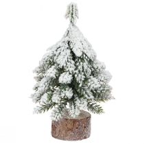 položky Zimní dekorace vánoční stromek v zelené bílé Ø7cm H14cm 4ks