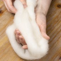 položky Vlněná šňůra, bílá vlněná stuha, 2 m, dekorativní vlna na tvoření a balení