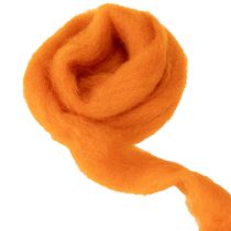 položky Vlněná šňůra, plstěná vlna, oranžová, 2 m, na tvoření, vázání a zdobení